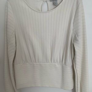 Wide banded blouson top